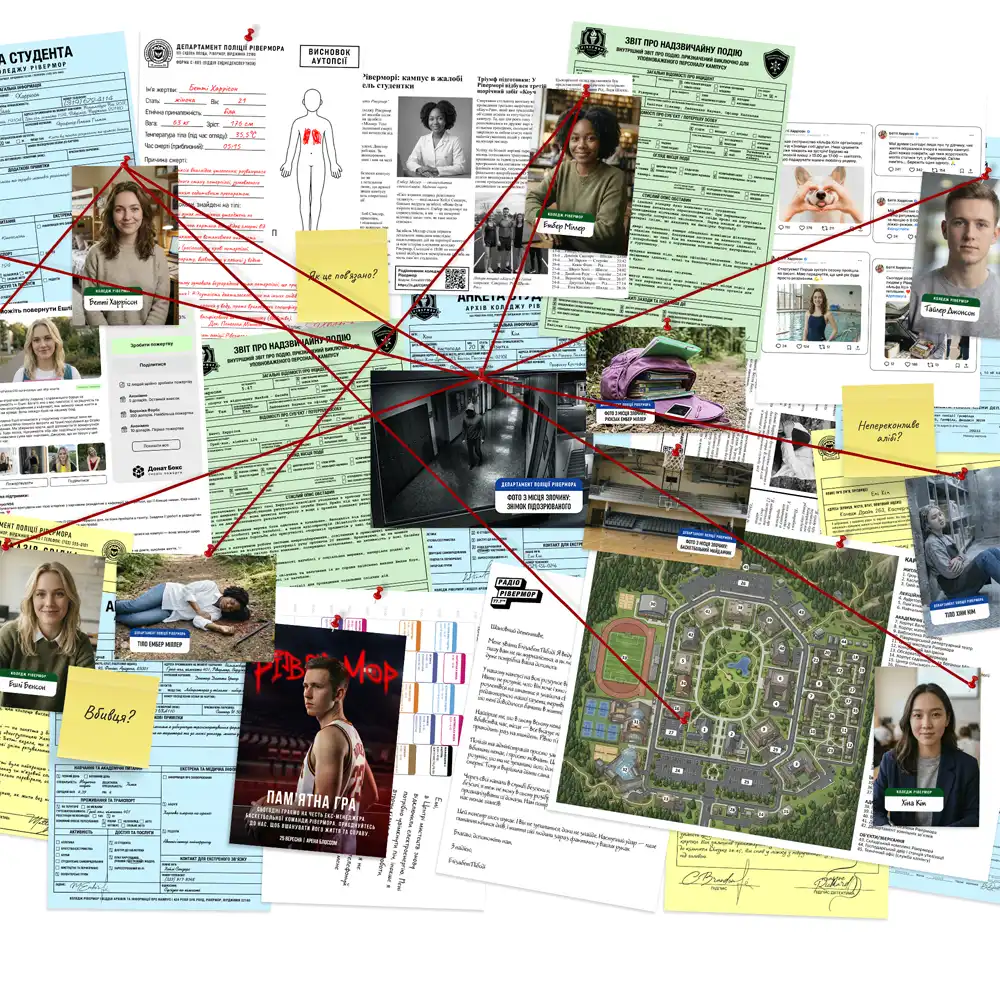 Компоненти гри: докази та матеріали справи вбивця з Рівермора